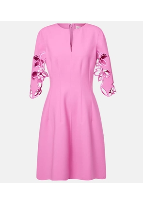 Oscar de la Renta Embroidered wool-blend lace midi dress