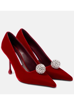 Jimmy Choo Orb 95 embellished velvet sandals