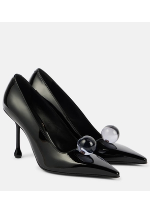 Jimmy Choo Orb 95 embellished patent leather pumps