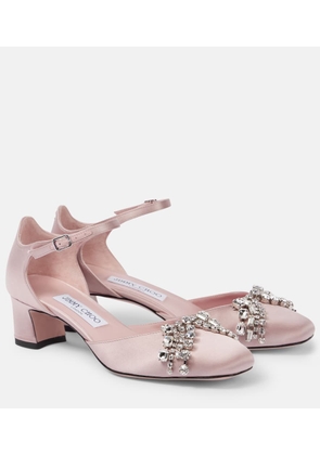 Jimmy Choo Verity 45 embellished satin pumps