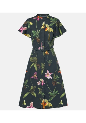 Oscar de la Renta Floral cotton-blend midi dress