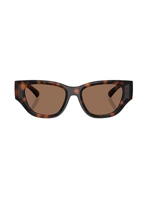 Burberry Rectangular Sunglasses in Dark Havana - Black. Size all.