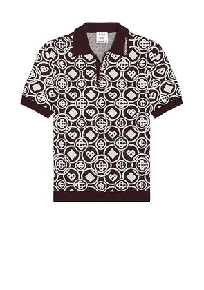 Casablanca Monogram Polo in Aubergine - Burgundy. Size S (also in ).