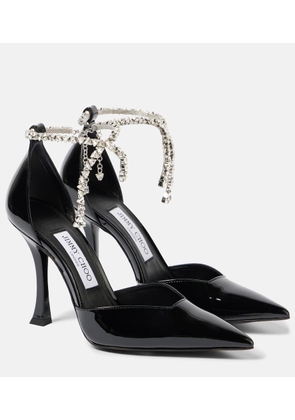 Jimmy Choo Stevie 100 embellished patent leather pumps