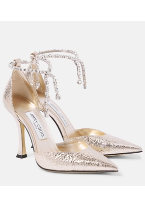 Jimmy Choo Stevie 100 embellished faux leather pumps