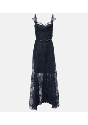 Oscar de la Renta Floral lace midi dress
