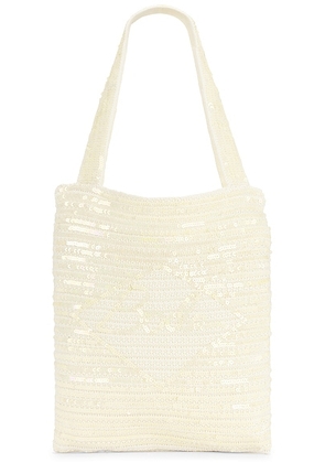 BODE Sequin Spotlight Tote Bag in Cream - Cream. Size all.