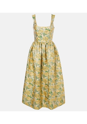 Markarian Floral lame jacquard gown