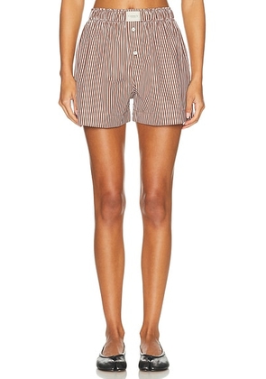 Comme Si La Boxer Classica Short in Cortado Stripe - Brown. Size S (also in XL, XS).