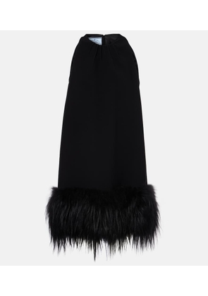 Prada Feather-trimmed minidress