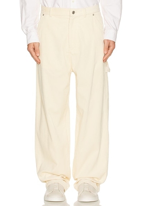 Drôle De Monsieur Le Pantalon Baggy Velours in Ecru - White. Size M (also in XL/1X, XXL/2X).