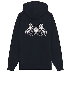 Drôle De Monsieur Le Hoodie Embleme Chevaux in Navy - Navy. Size L (also in M, S, XL/1X, XXL/2X).
