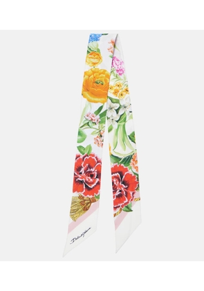 Dolce&Gabbana Floral silk twill scarf