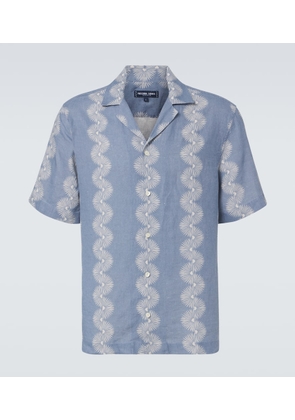 Frescobol Carioca Roberto printed linen bowling shirt