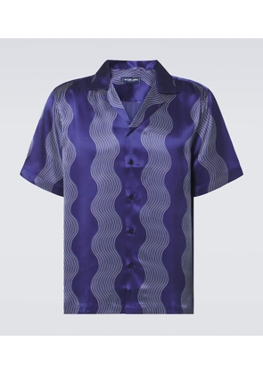 Frescobol Carioca Roberto printed silk bowling shirt