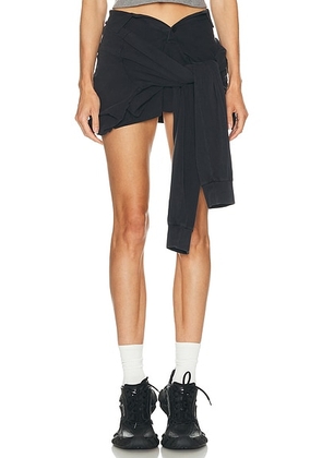 Balenciaga Knotted Polo Skirt in Washed Black 2 - Black. Size M (also in L).