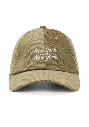 Corridor Script NY NY Cap in Olive - Olive. Size all.