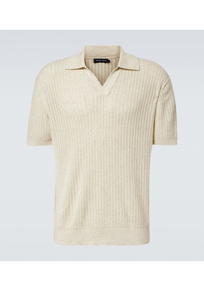 Frescobol Carioca Rino ribbed-knit cotton polo shirt