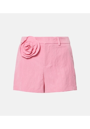 Blumarine Floral-applique gabardine shorts