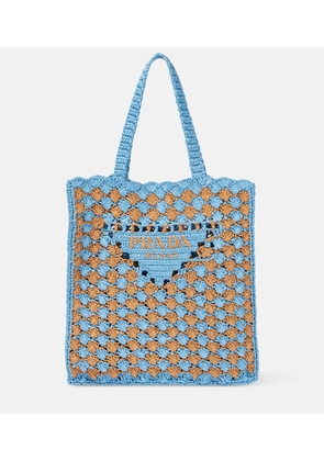 Prada Logo crochet shopper