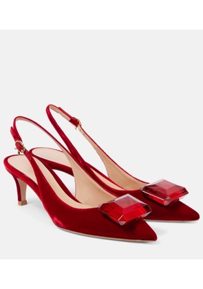 Gianvito Rossi Jaipur 55 velvet slingback pumps