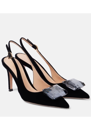 Gianvito Rossi Jaipur 85 velvet slingback pumps