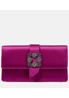 Manolo Blahnik Capri embellished satin clutch