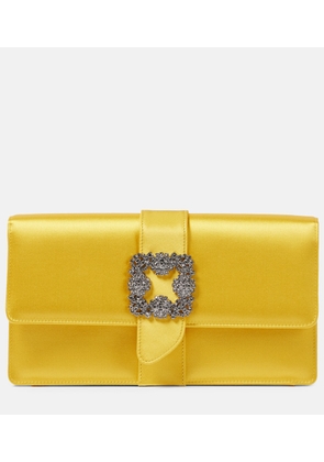 Manolo Blahnik Capri embellished satin clutch