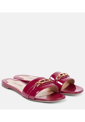 Tom Ford Whitney Stadium T patent leather slides