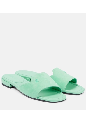 Jimmy Choo Dina logo suede slides