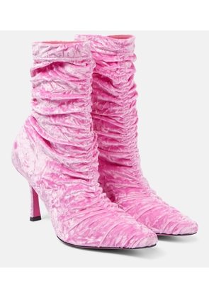 Jimmy Choo Lotta 85 crushed velvet ankle boots