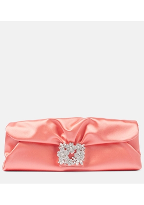 Roger Vivier Efflorescence embellished satin clutch
