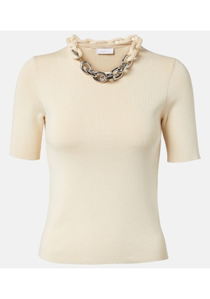 Rabanne Chain-detail silk and cotton-blend top