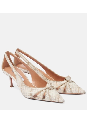 Aquazzura Premiere 50 cutout tweed pumps