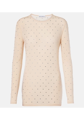 Rabanne Crystal-embellished semi-sheer top