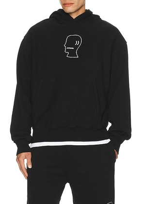 Brain Dead Logohead Hoodie in Black - Black. Size L (also in ).