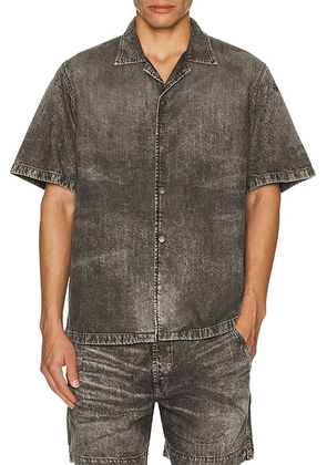 Diesel D-Nabil Shirt in Black & Denim - Black. Size L (also in M, S, XL/1X).
