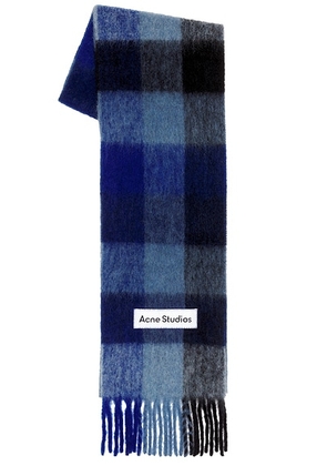 Acne Studios Vally Scarf in Dark Navy  Black  & Blue - Navy. Size all.