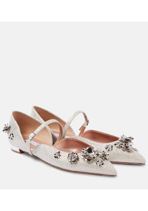 Aquazzura Bloom embellished ballet flats