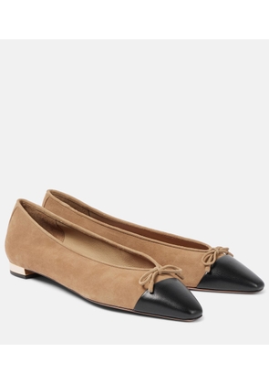 Aquazzura Gioia colorblocked suede ballet flats