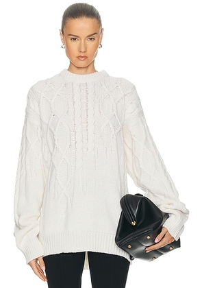 Amiya Signature Sweater in Off White - Ivory. Size L (also in M, S).