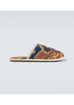 Valentino Garavani Paisley denim slides