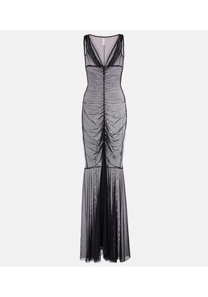 Norma Kamali Tara ruched mesh gown