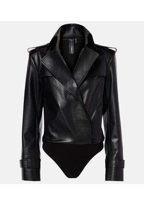 Norma Kamali Faux leather bodysuit