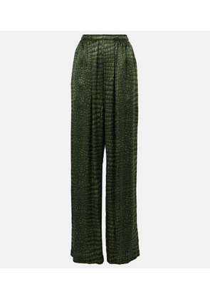 Balenciaga Printed silk satin wide-leg pants
