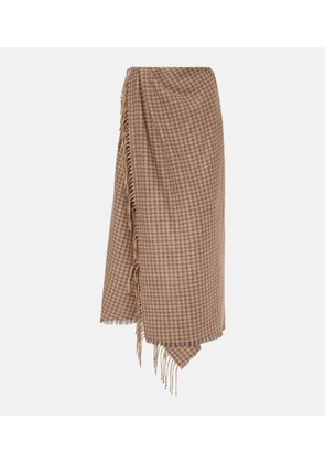 Balenciaga Houndstooth wool-blend wrap skirt