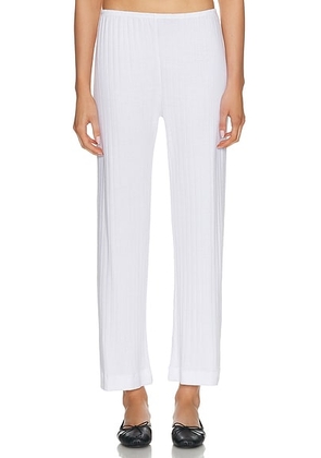 DONNI. The Pointelle Simple Crop Pant in Powder - Ivory. Size L (also in M, S, XL).