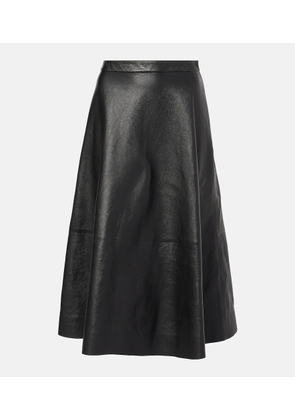 Balenciaga Leather midi skirt