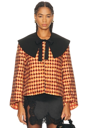 BODE Orana Collar Jacket in Red Multi - Red. Size L (also in M, S, XS).