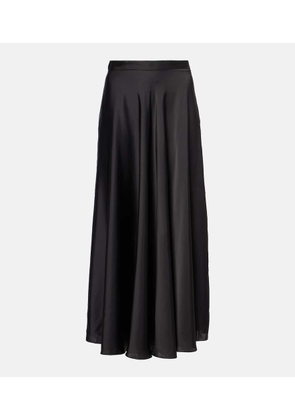 Balenciaga Asymmetric satin midi skirt